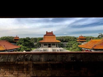 View of temple building against sky