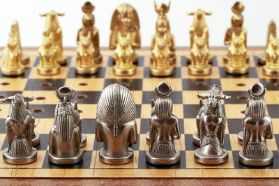 Close-up of chess pieces