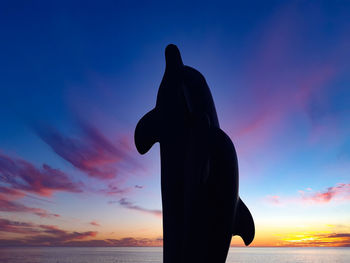 Low angle view of silhouette man against sky during sunset