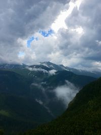 Scenic view of mountains against sky