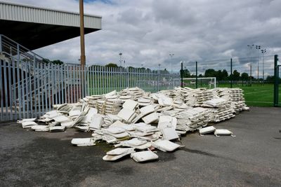 Old seating removed at barnsley fc training ground