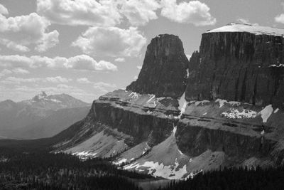 Panoramic view of mountains against sky