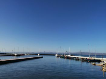 View of marina at harbor