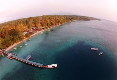 View of boats in sea