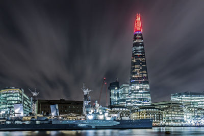 City lit up at night