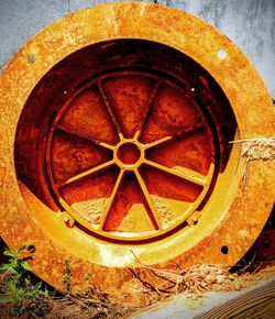 Close up of yellow wheel