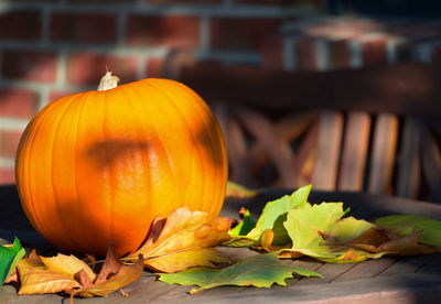 Close-up of a pumpkin on ground