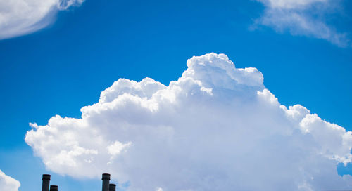 Low angle view of clouds in blue sky