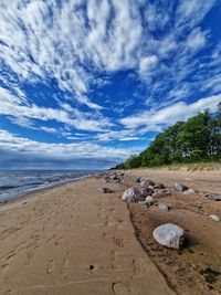 Scenic view of beach against sky