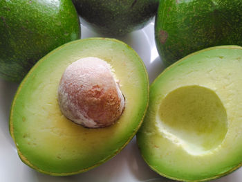 High angle view of fruits on table