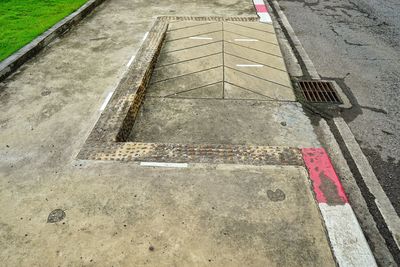 High angle view of road