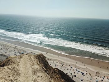 Scenic view of beach against sky