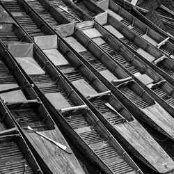 High angle view of metallic structure