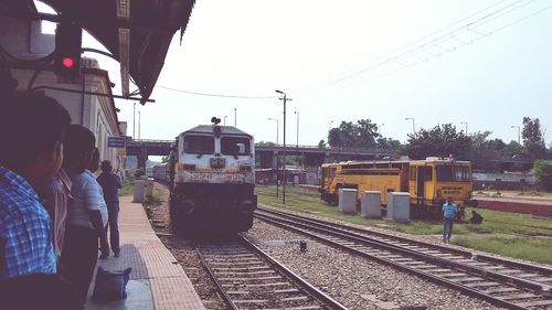 Railroad track against sky