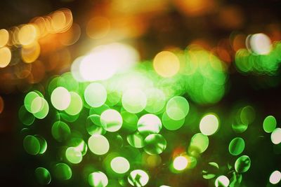 Defocused image of illuminated christmas lights