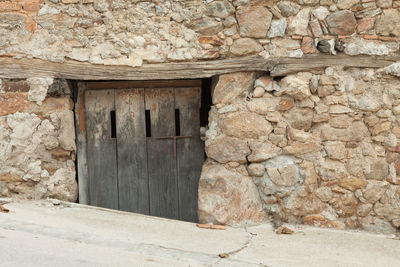 Closed door of old building