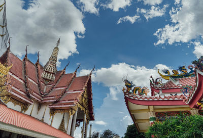 Low angle view of traditional building against sky