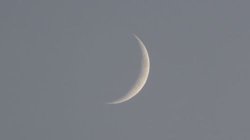 Low angle view of half moon against sky at night