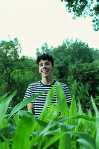 Portrait of man in park