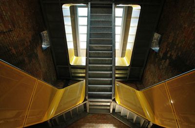 High angle view of empty staircase in building