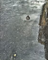 Puddle on road