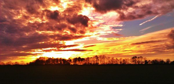 Dramatic sky over landscape