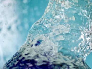 Close-up of ice cubes in swimming pool