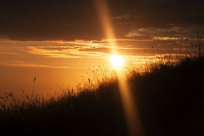 Scenic view of landscape at sunset