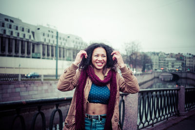 Portrait of smiling young woman