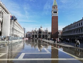 Doges palace against blue sky during sunny day