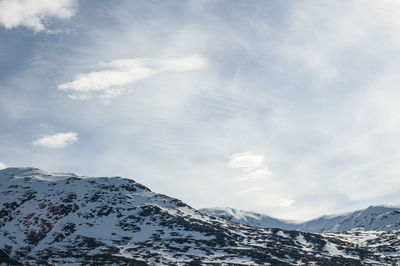 Snowcapped mountains against sky