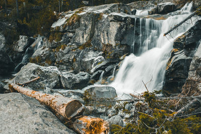 Scenic view of waterfall