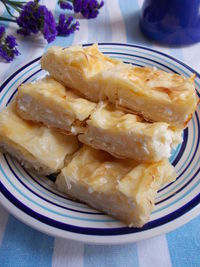 Close-up of served food in plate