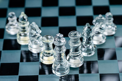 Close-up of chess pieces