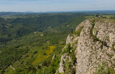 Belvedere of the roche de hautepierre overlooking the valley of the loue in the doubs department 
