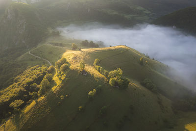 Aerial view of landscape against sky