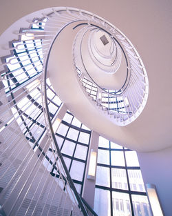 Low angle view of spiral staircase