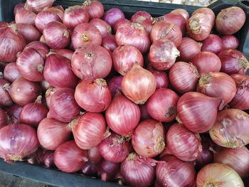 Full frame shot of  shallot for sale at market stall