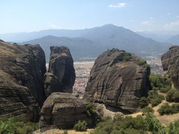 Geological formations on mountain