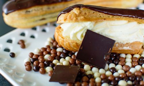 Close-up of cake in plate