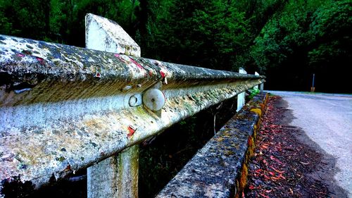 Close-up of abandoned rusty water