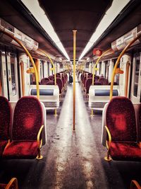 Empty seats in train