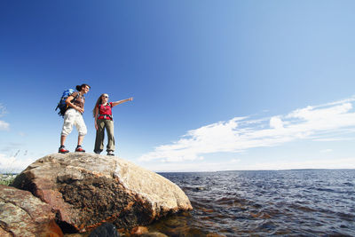 Women looking at sea