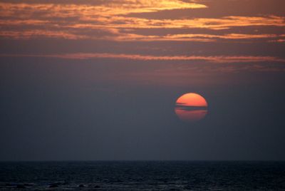 Scenic view of sea at sunset