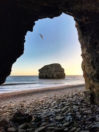 View of sea at sunset