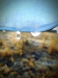 Close-up of water against sky