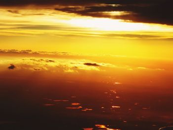 Scenic view of dramatic sky during sunset