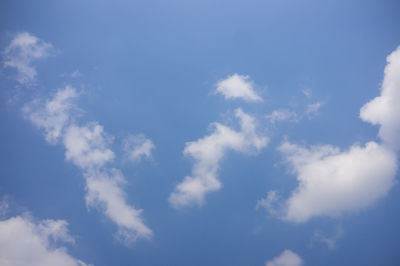 Low angle view of clouds in blue sky