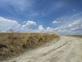 Scenic view of land against sky