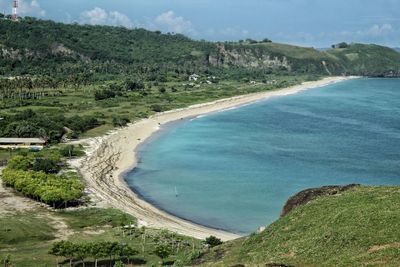 Scenic view of beach against sky